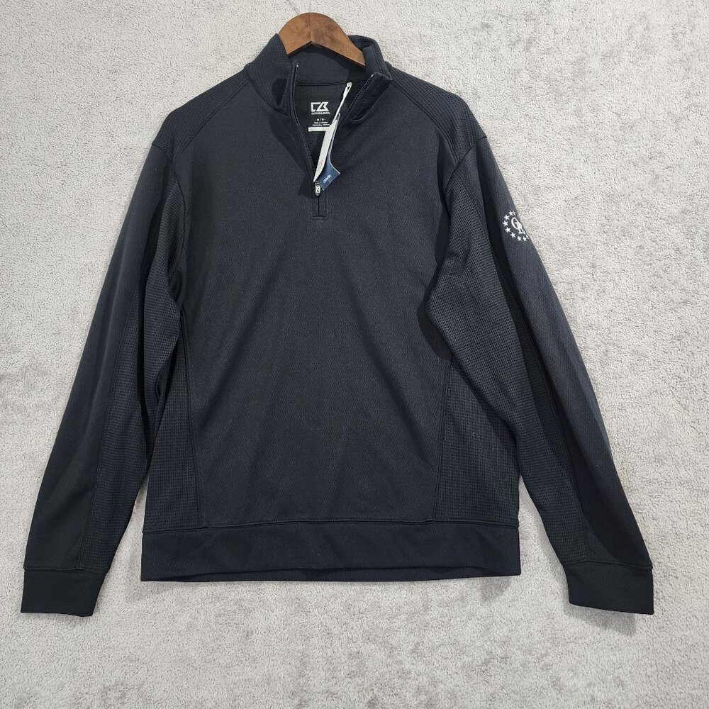 NWT Cutter & Buck Mens Black Long Sleeve Pullover Jacket Size M  JPT